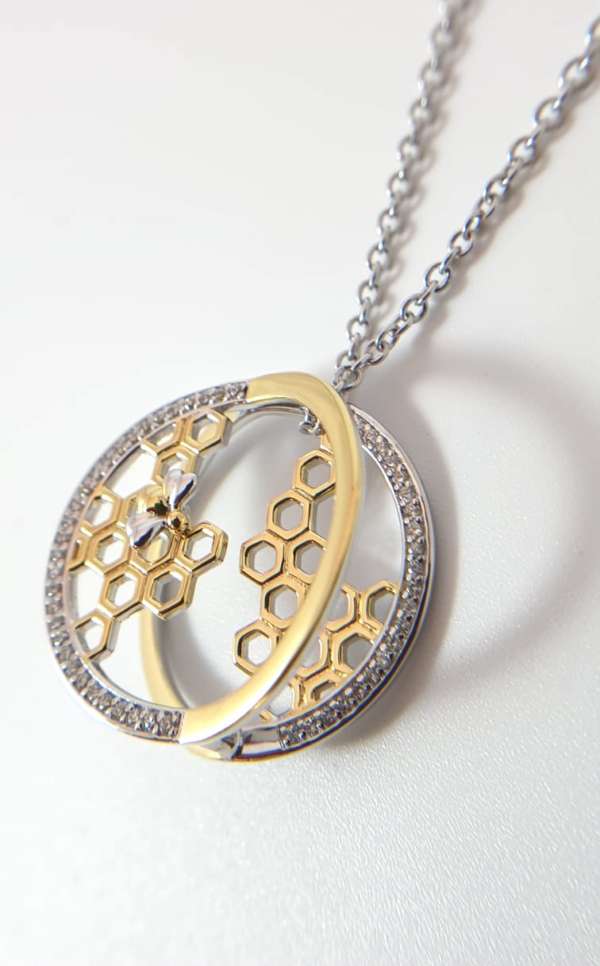 Collection Luxor : collier en argent rhodié et plaqué or